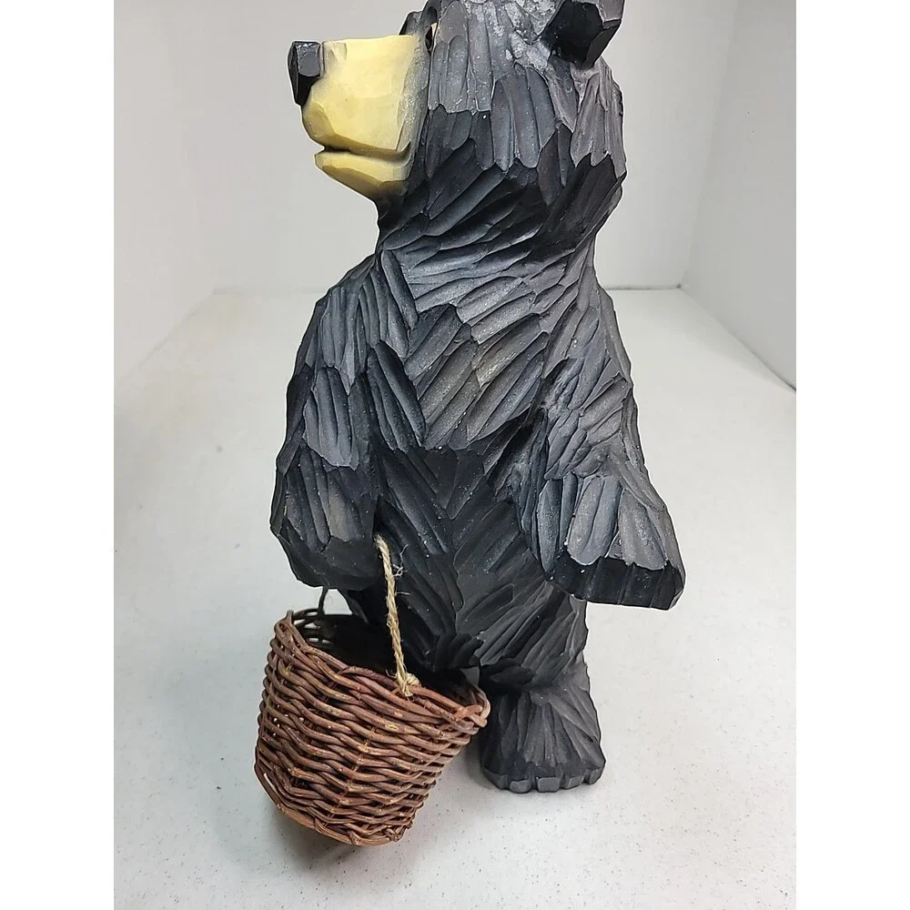 Black Bear with Basket Door Greeter Approximately 14 Inches Decor Resin ?